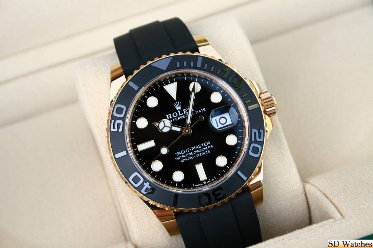 Rolex Yacht master Silicon band gold black Virat kholi watch