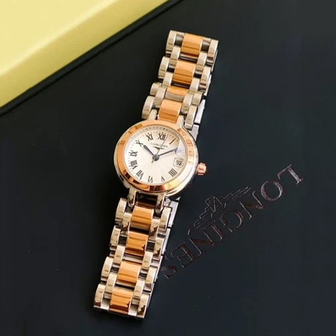 Longiness Silver dial Brown Leather strap Watch