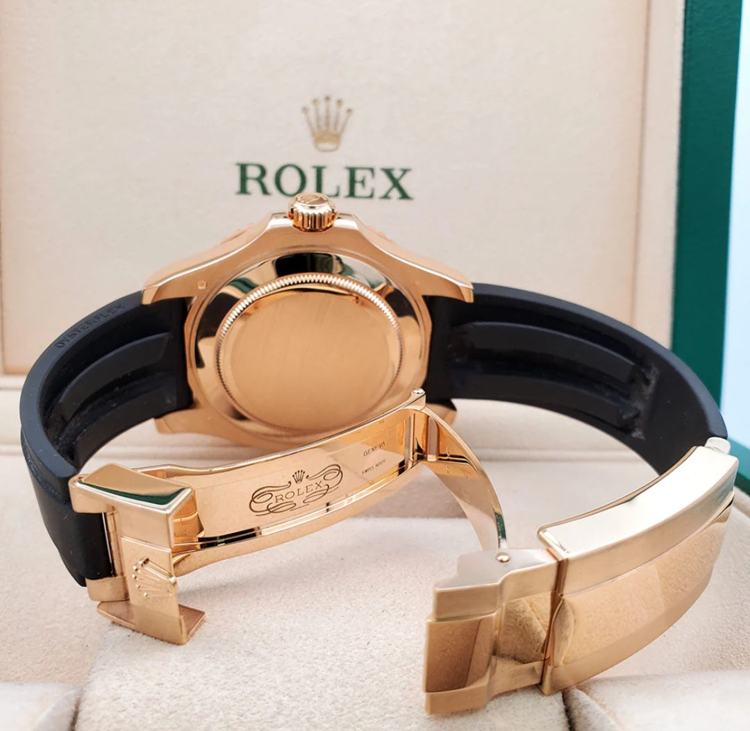 Rolex Yacht master Silicon band gold black Virat kholi watch