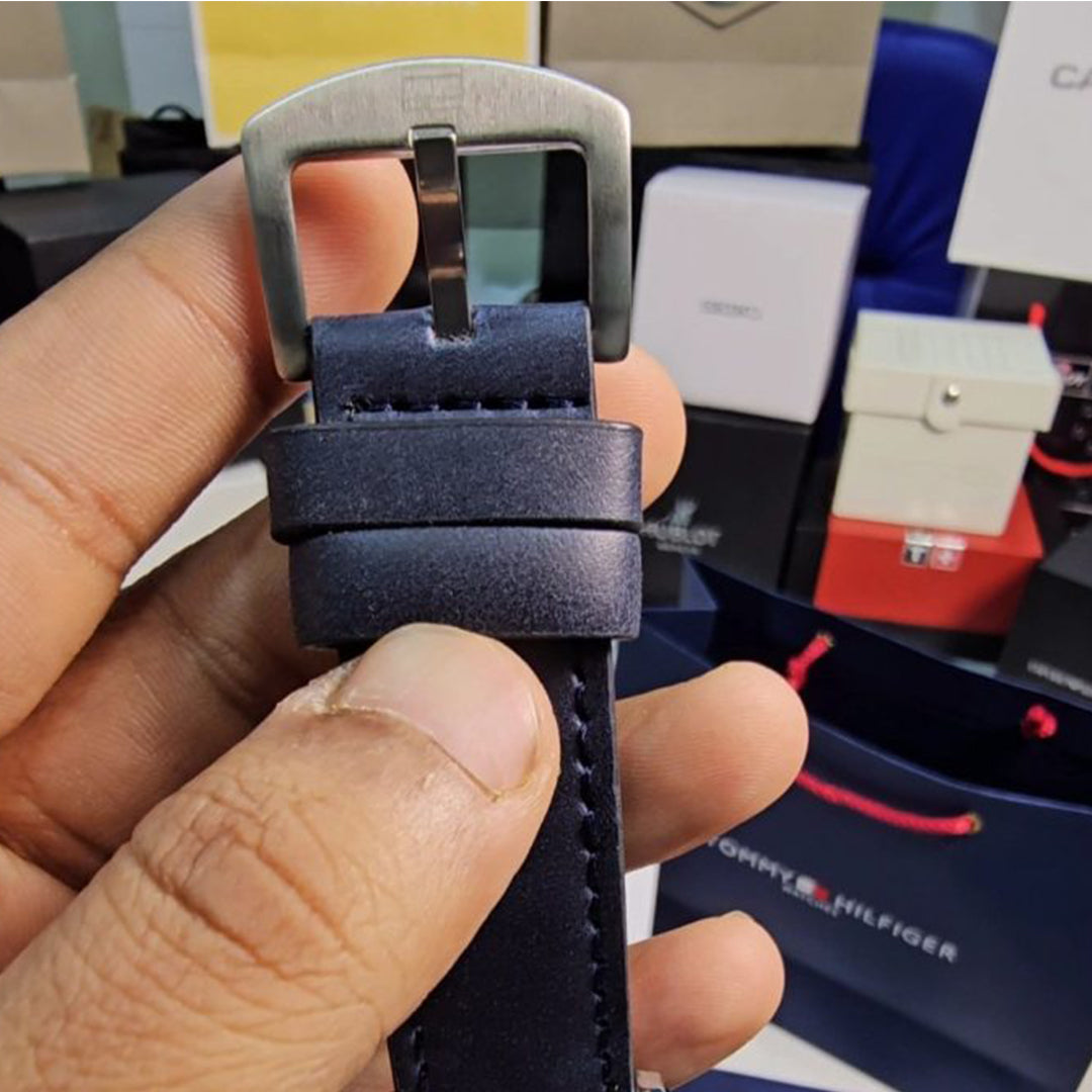 Tommy Hilfiger Blue Leather Automatic Watch