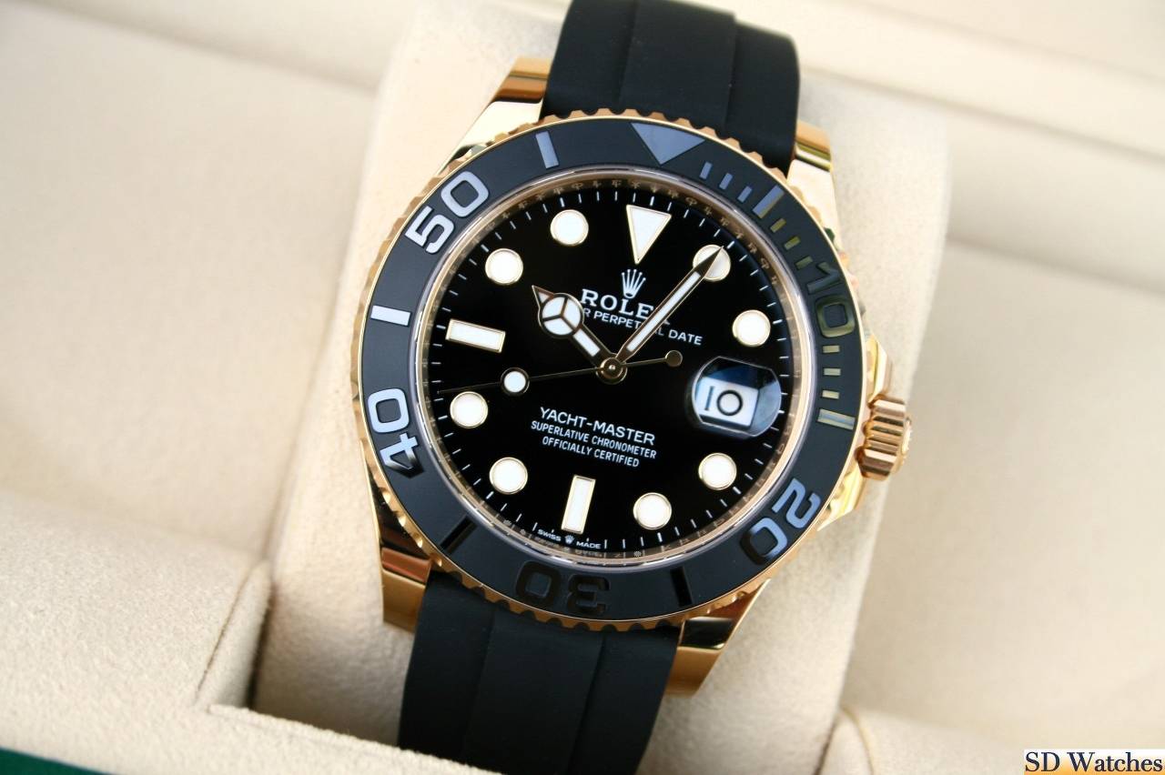 Rolex Yacht master Silicon band gold black Virat kholi watch
