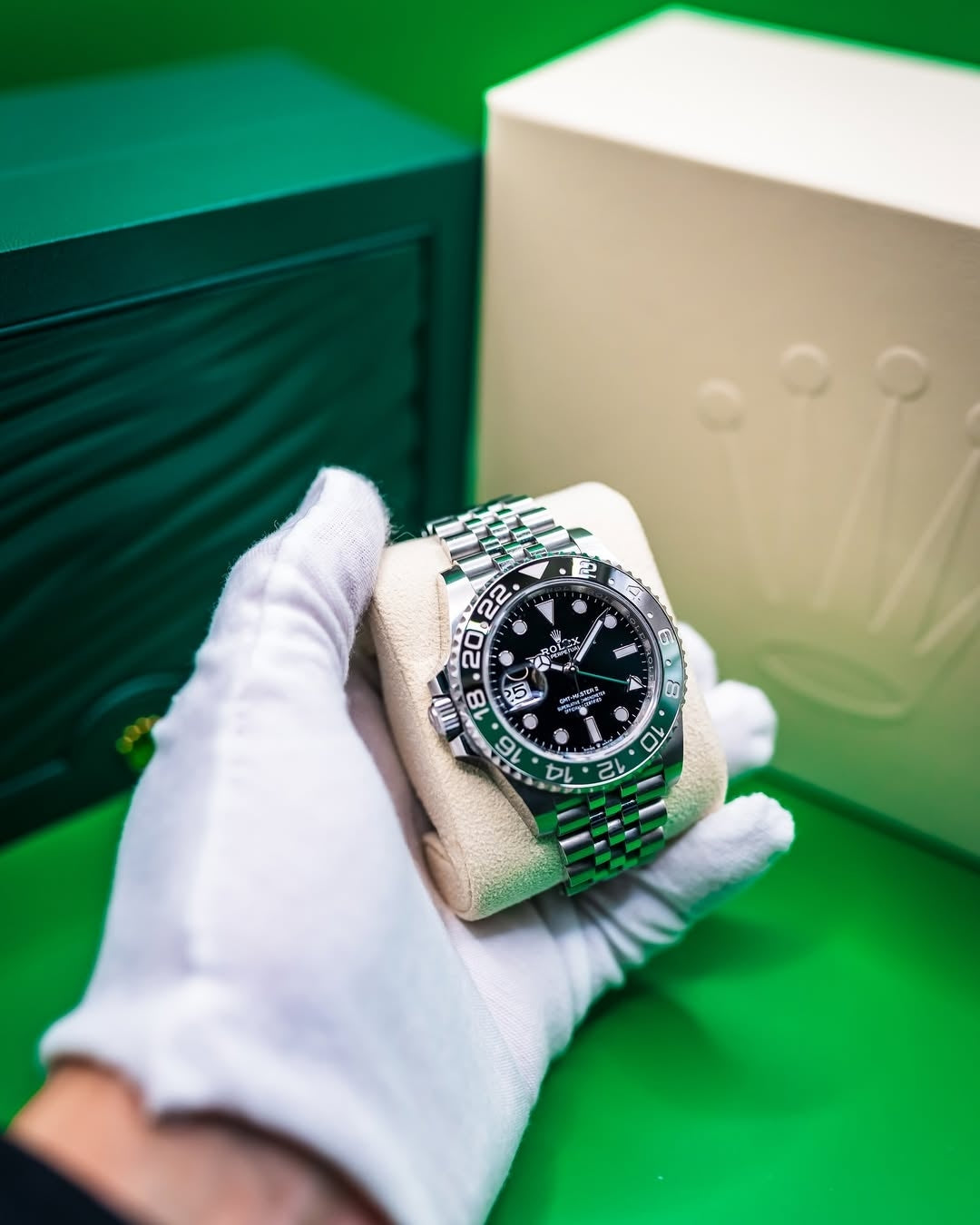 Rolex Sprite Gmt master stainless steel green dial metal belt