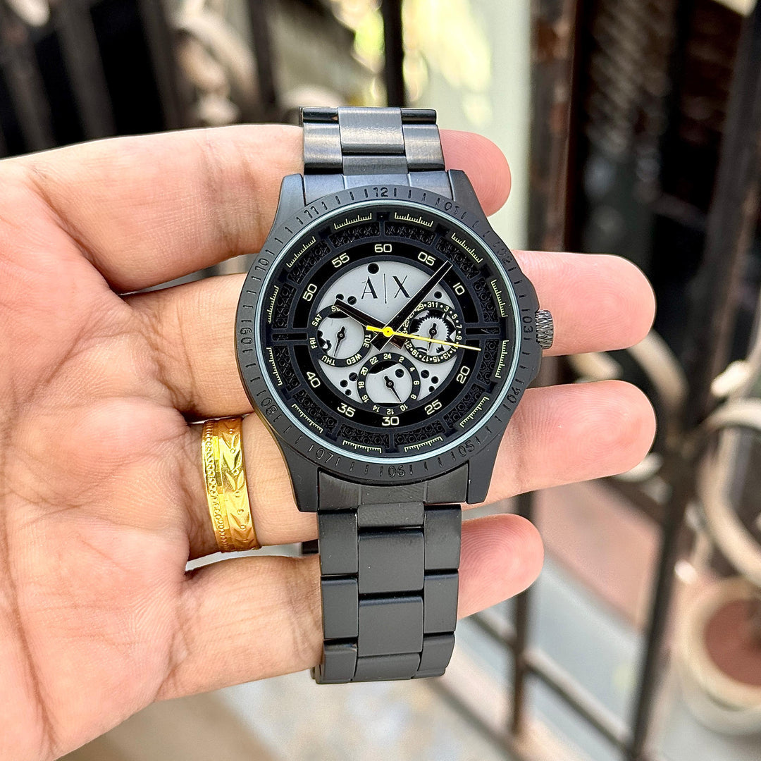 Armani Exchange Stainless Steel black Automatic Metal watch