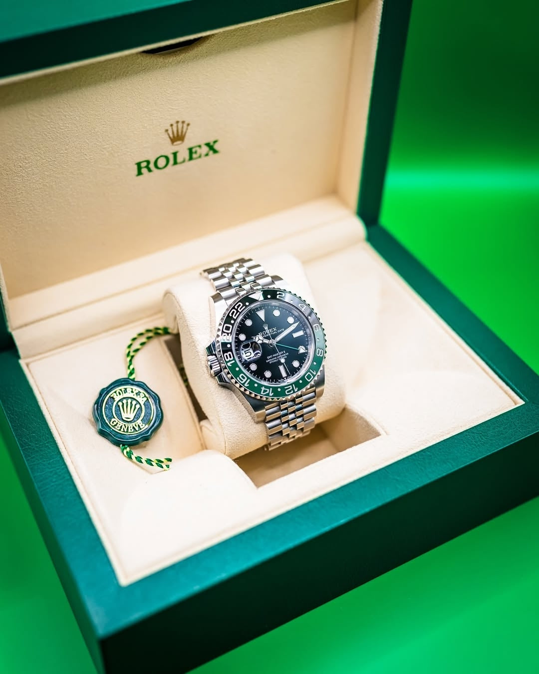 Rolex Sprite Gmt master stainless steel green dial metal belt