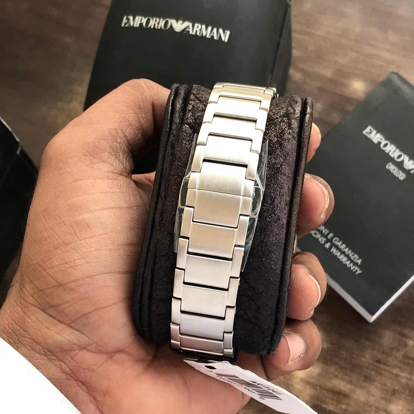 Armani Stainless Steel silver Chronograph Metal watch