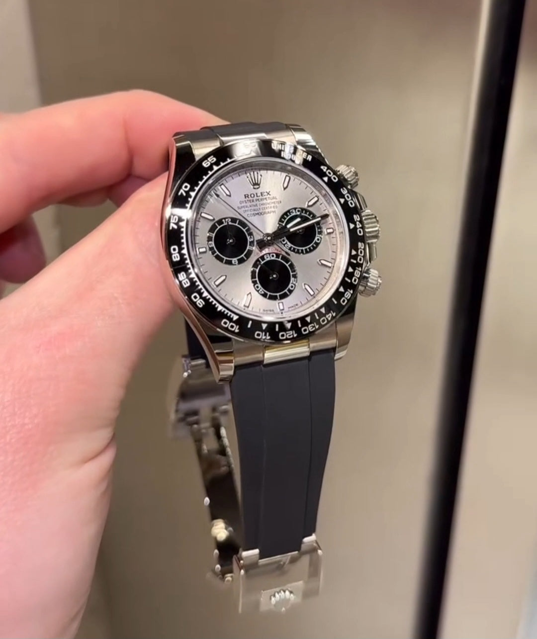 Rolex Cosmograph Daytona Silver with fiber belt