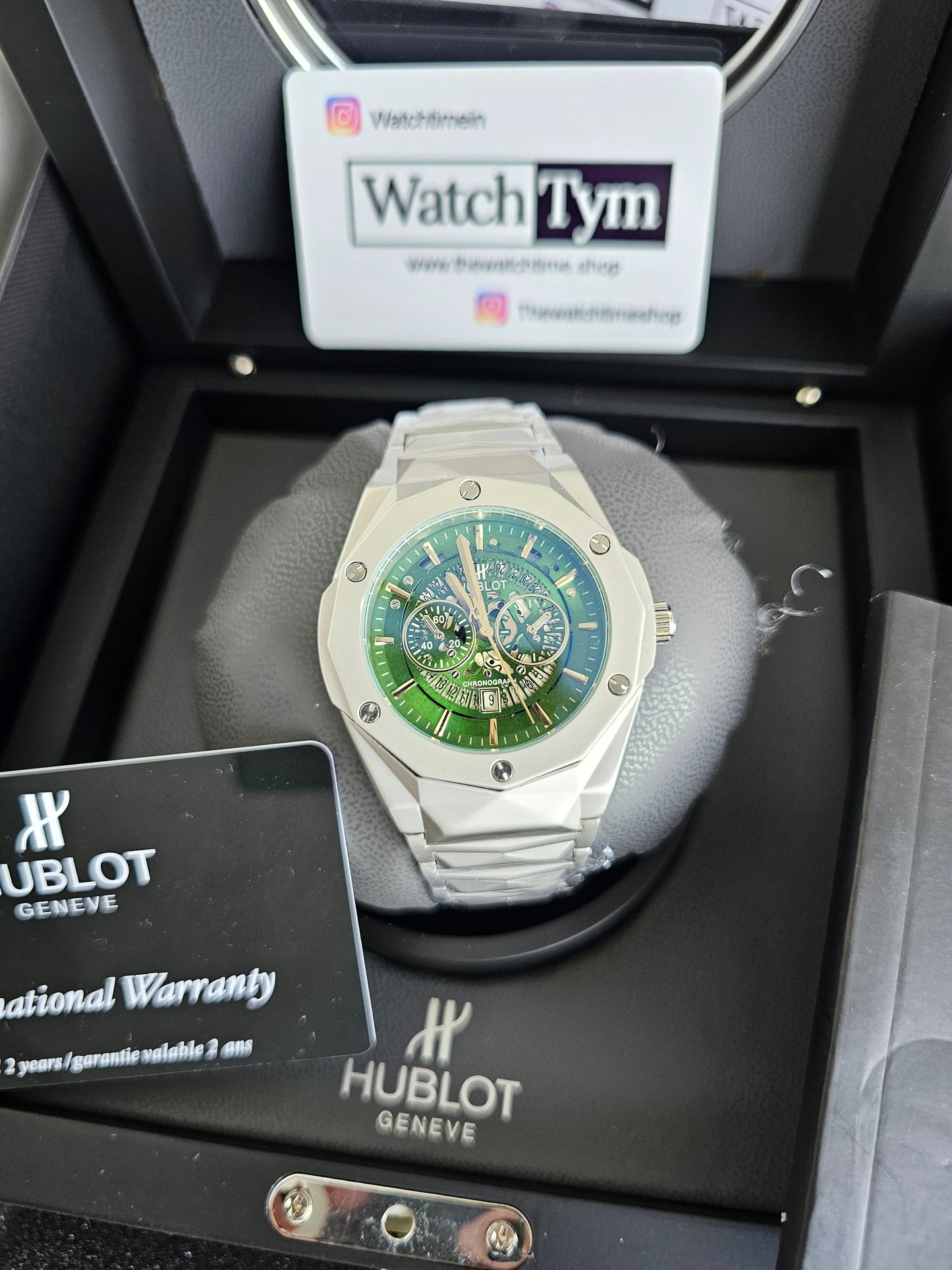 Hublot Stainless steel Diamond cut skeleton watch