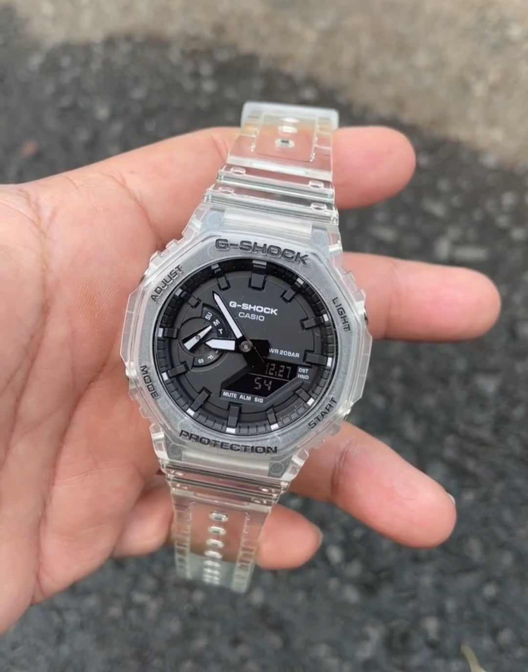 G SHOCK GA-2100SKE-7ADR Transparent Black dial watch