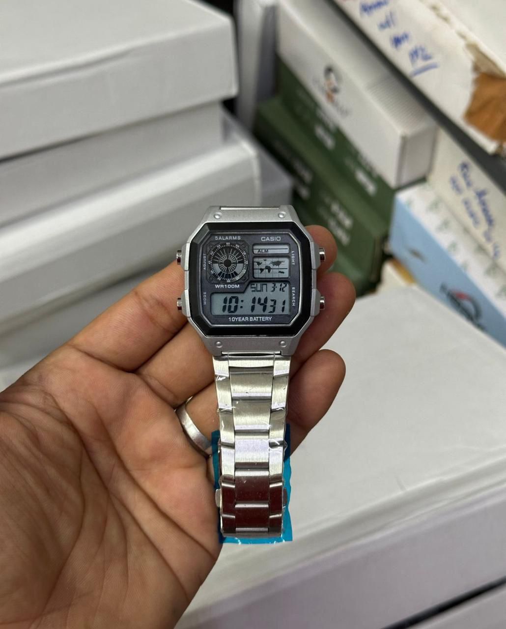 Casio vintage Digital stainless steel strap watch