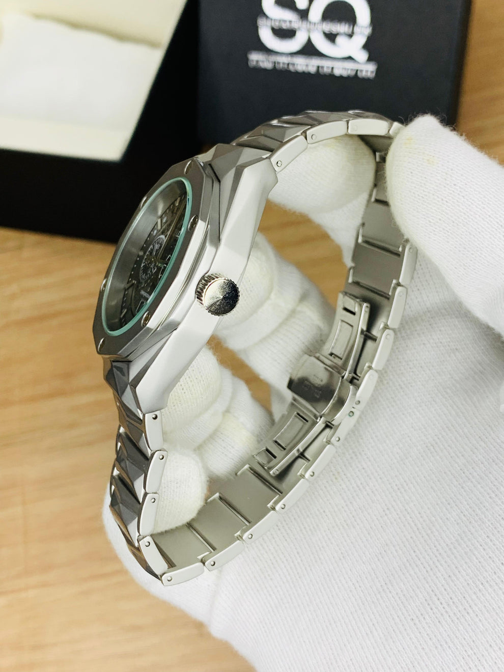 Hublot Stainless steel Diamond cut skeleton watch