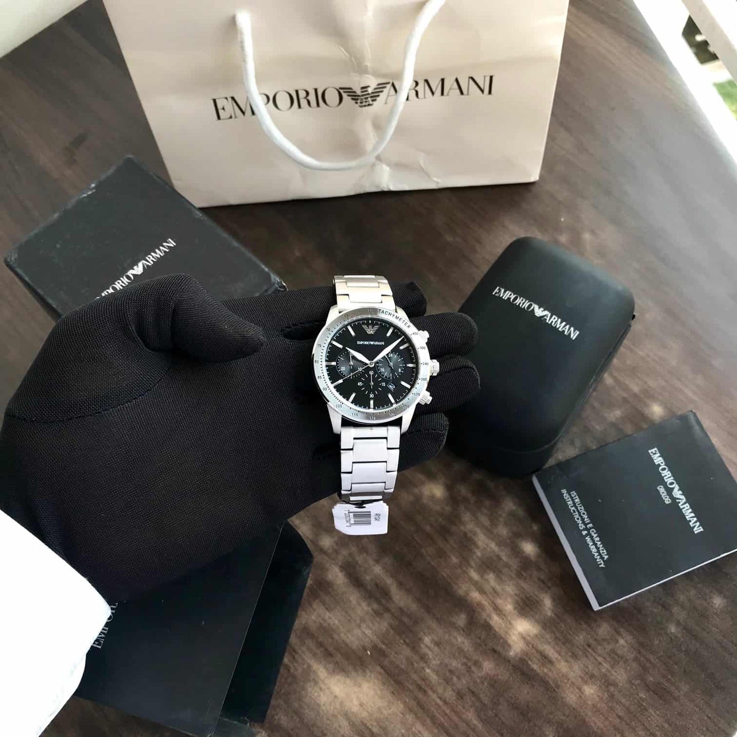 Armani Stainless Steel silver Chronograph Metal watch