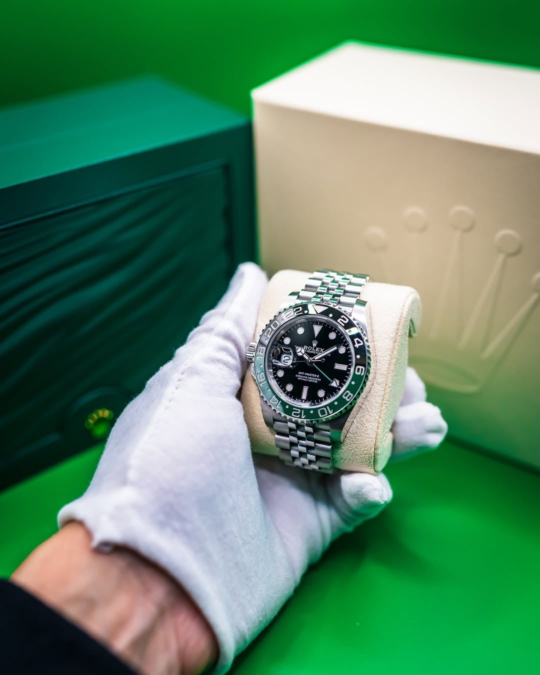 Rolex Sprite Gmt master stainless steel green dial metal belt