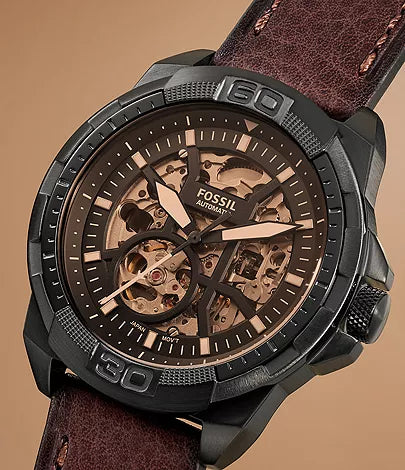 Fossil Bronson Brown Leather Automatic watch
