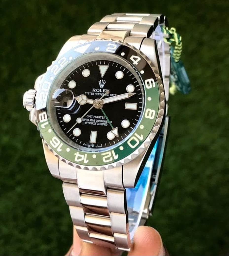 Rolex Gmt Master Silver Green Black Metal Watch A