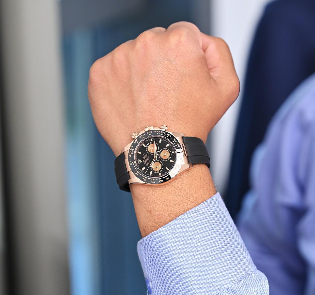 Rolex Cosmograph Daytona Rosegold with fiber belt