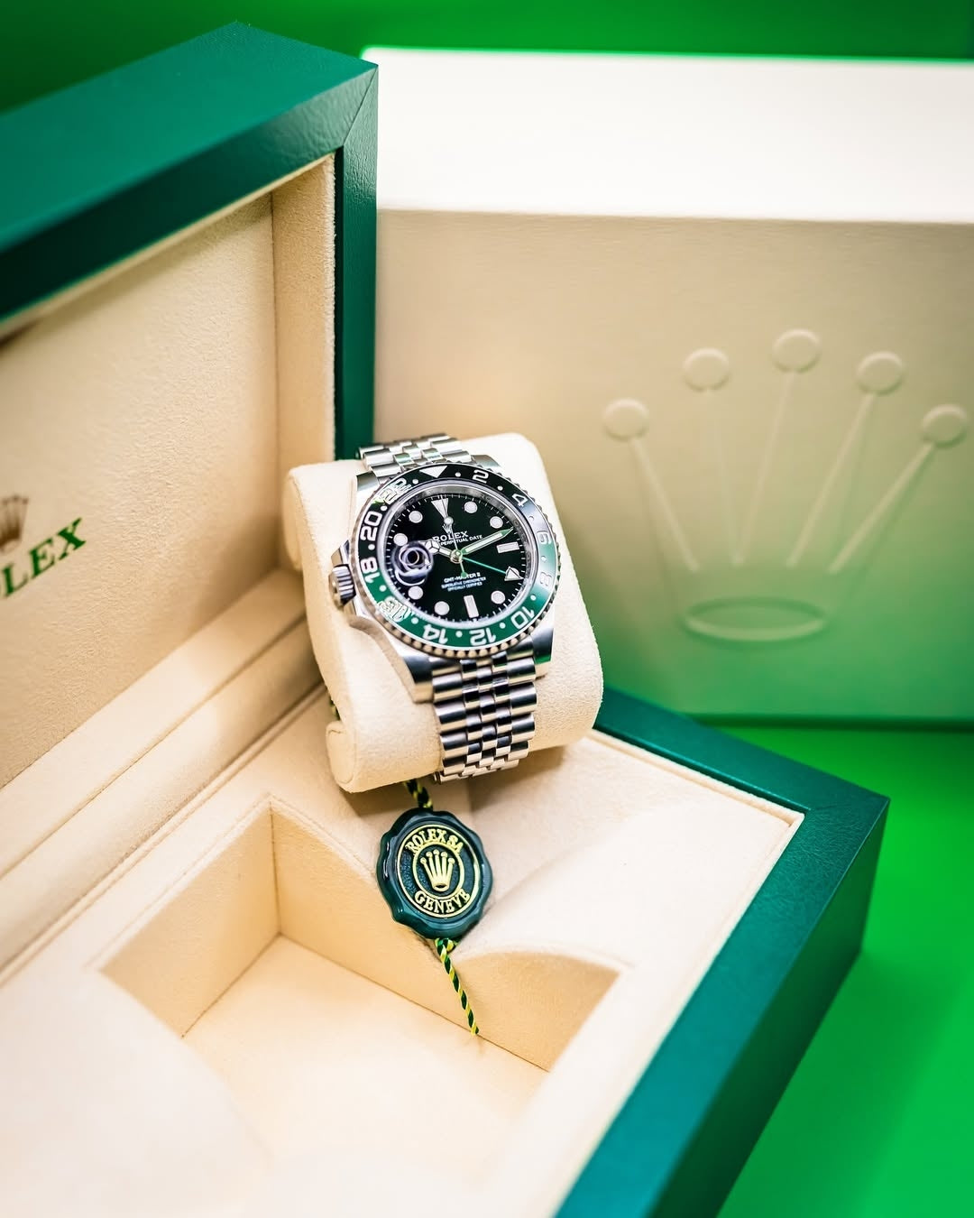 Rolex Sprite Gmt master stainless steel green dial metal belt