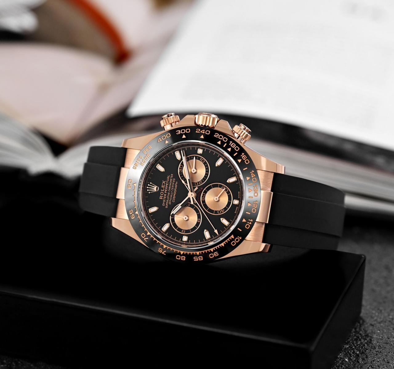 Rolex Cosmograph Daytona Rosegold with fiber belt