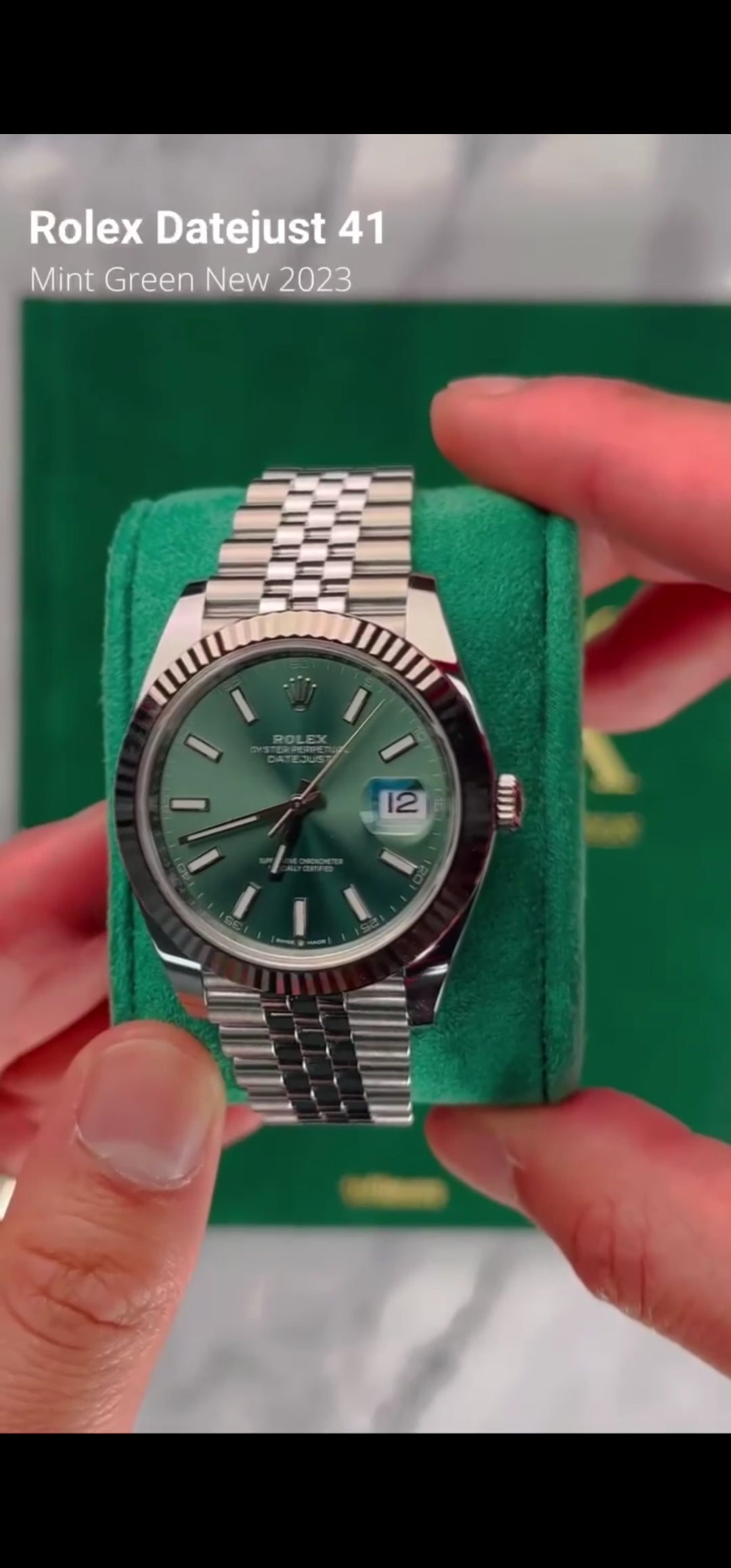 Rolex Datejust Silver Green Metal Watch