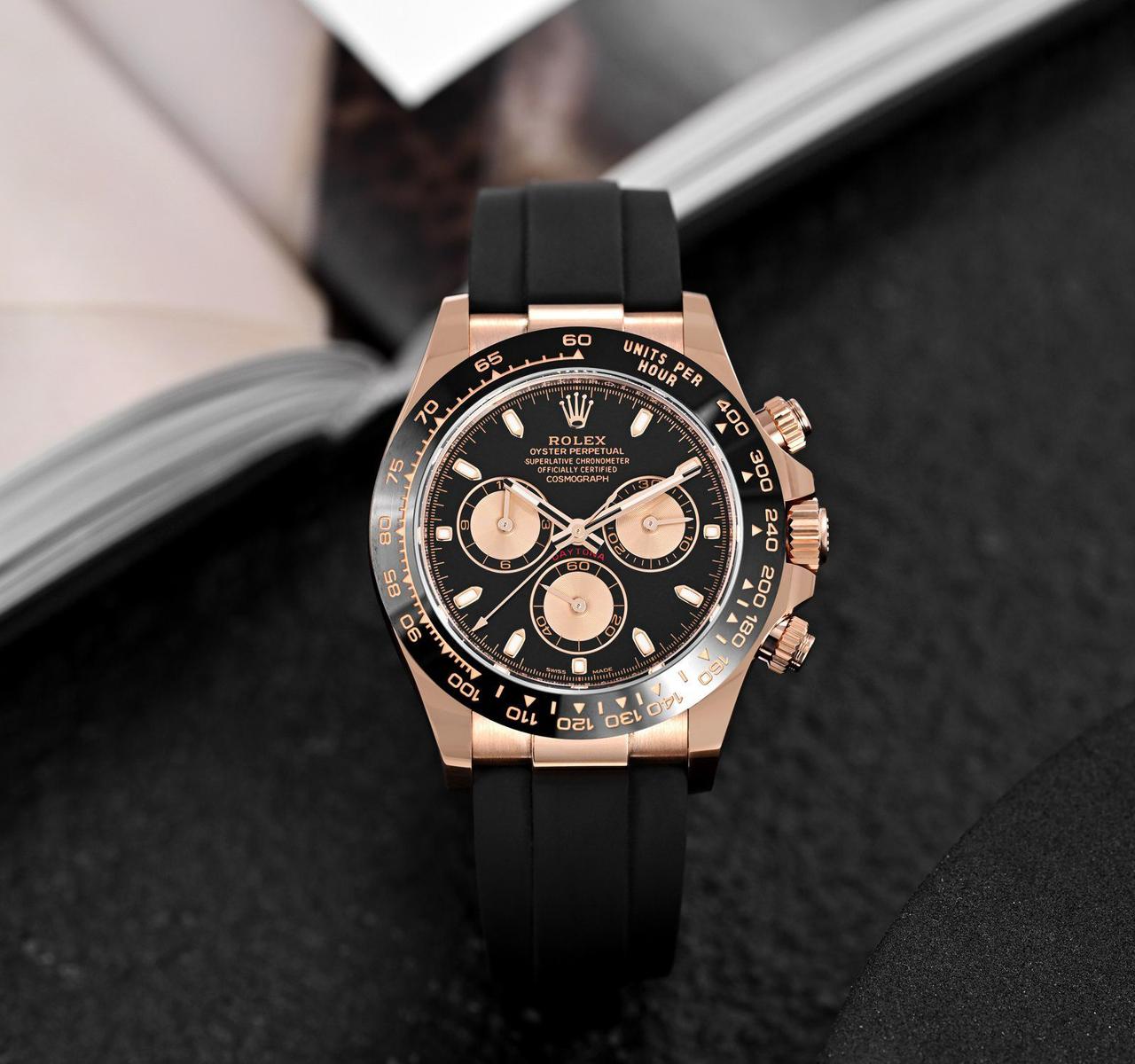 Rolex Cosmograph Daytona Rosegold with fiber belt