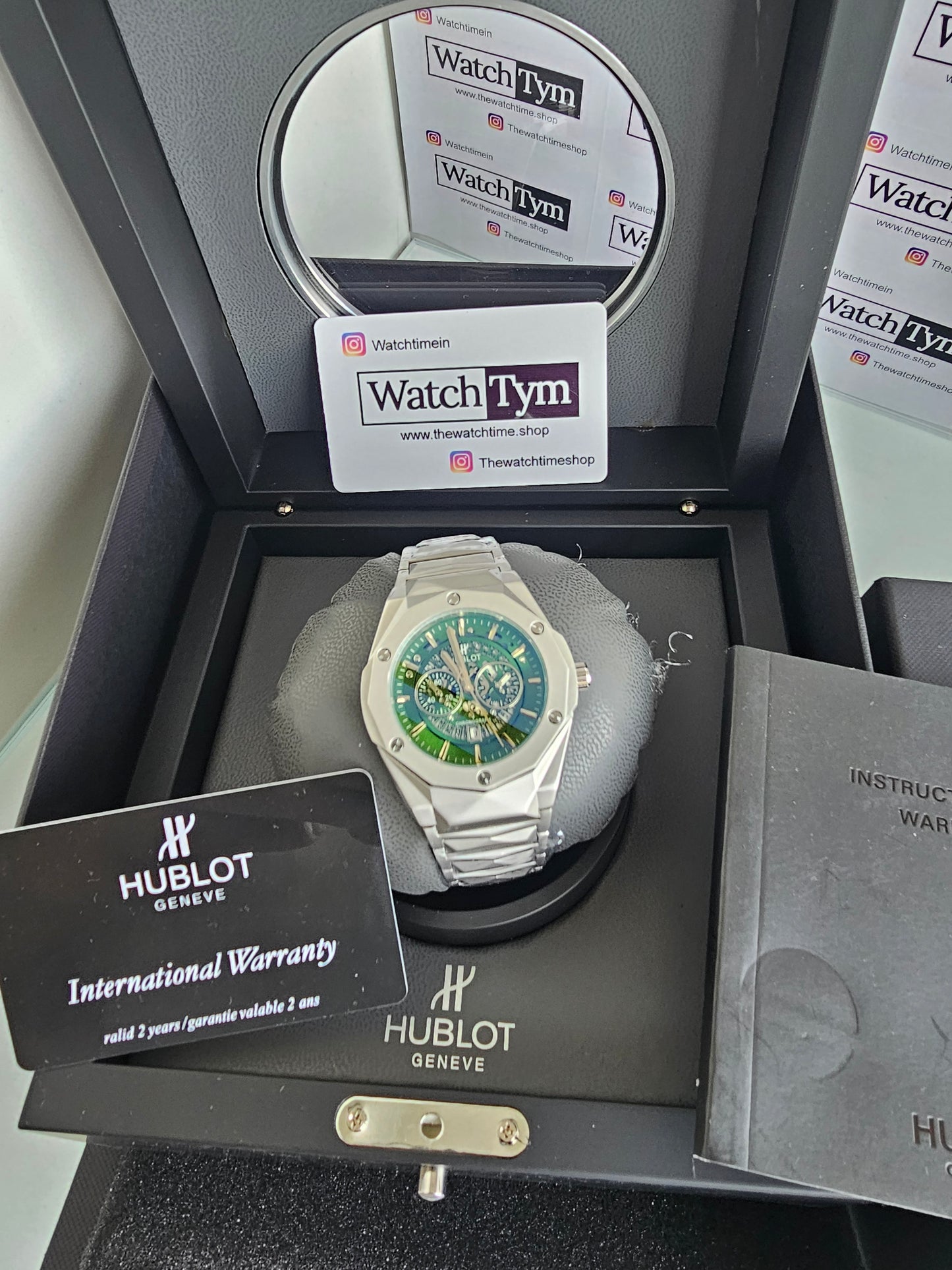 Hublot Stainless steel Diamond cut skeleton watch