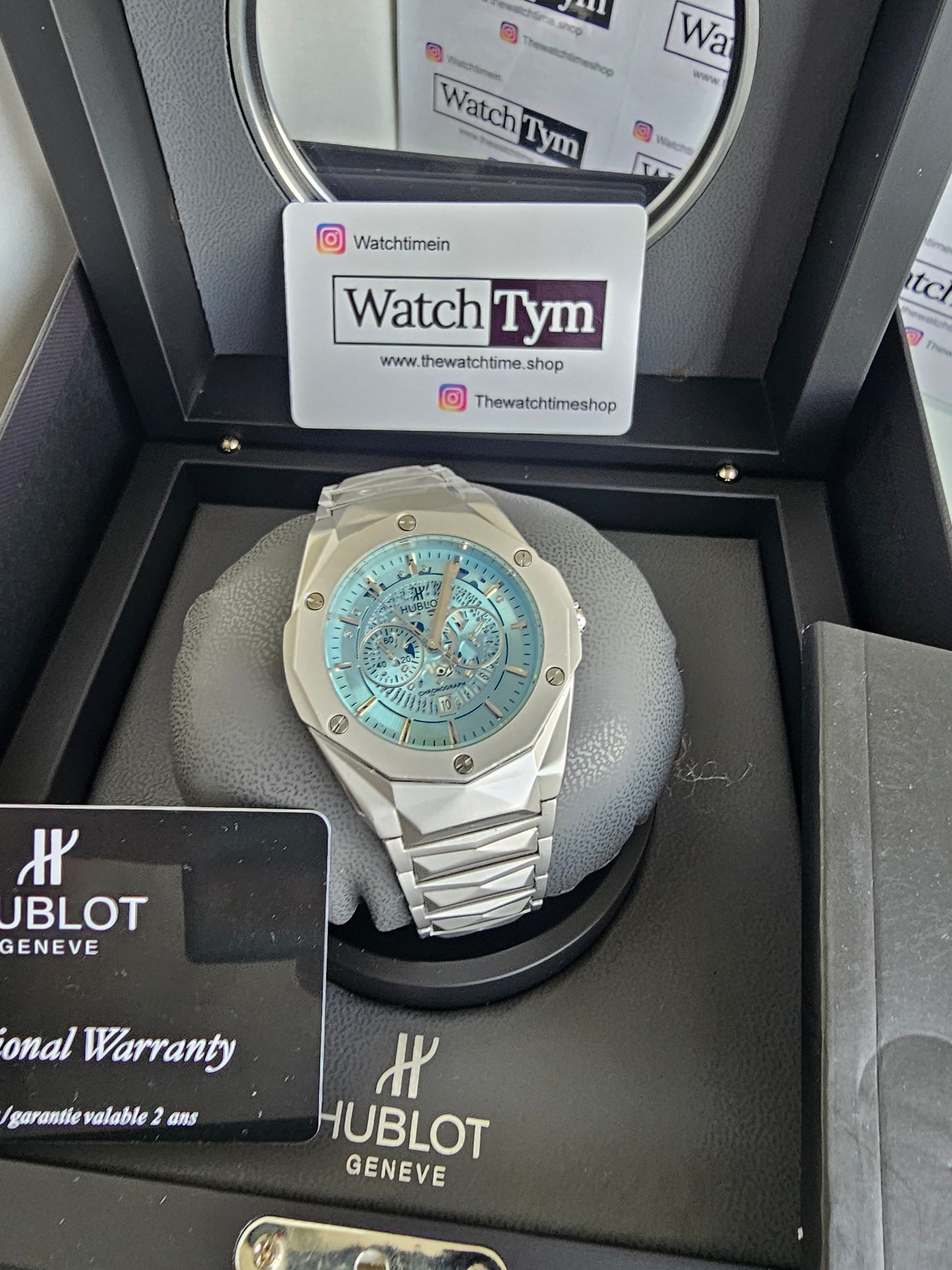 Hublot Stainless steel Diamond cut skeleton watch