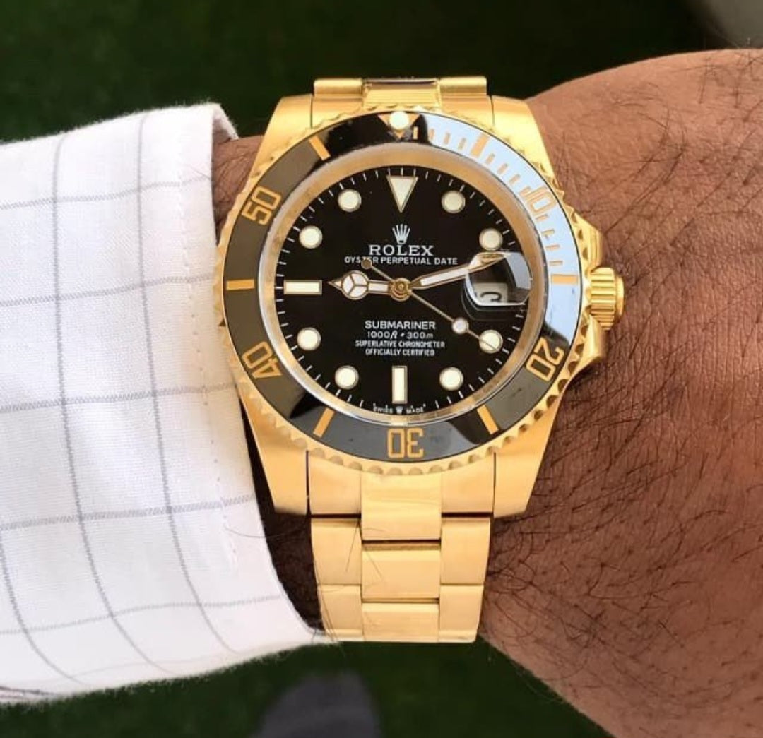Rolex Submariner Gold black dial stainless steel Watch