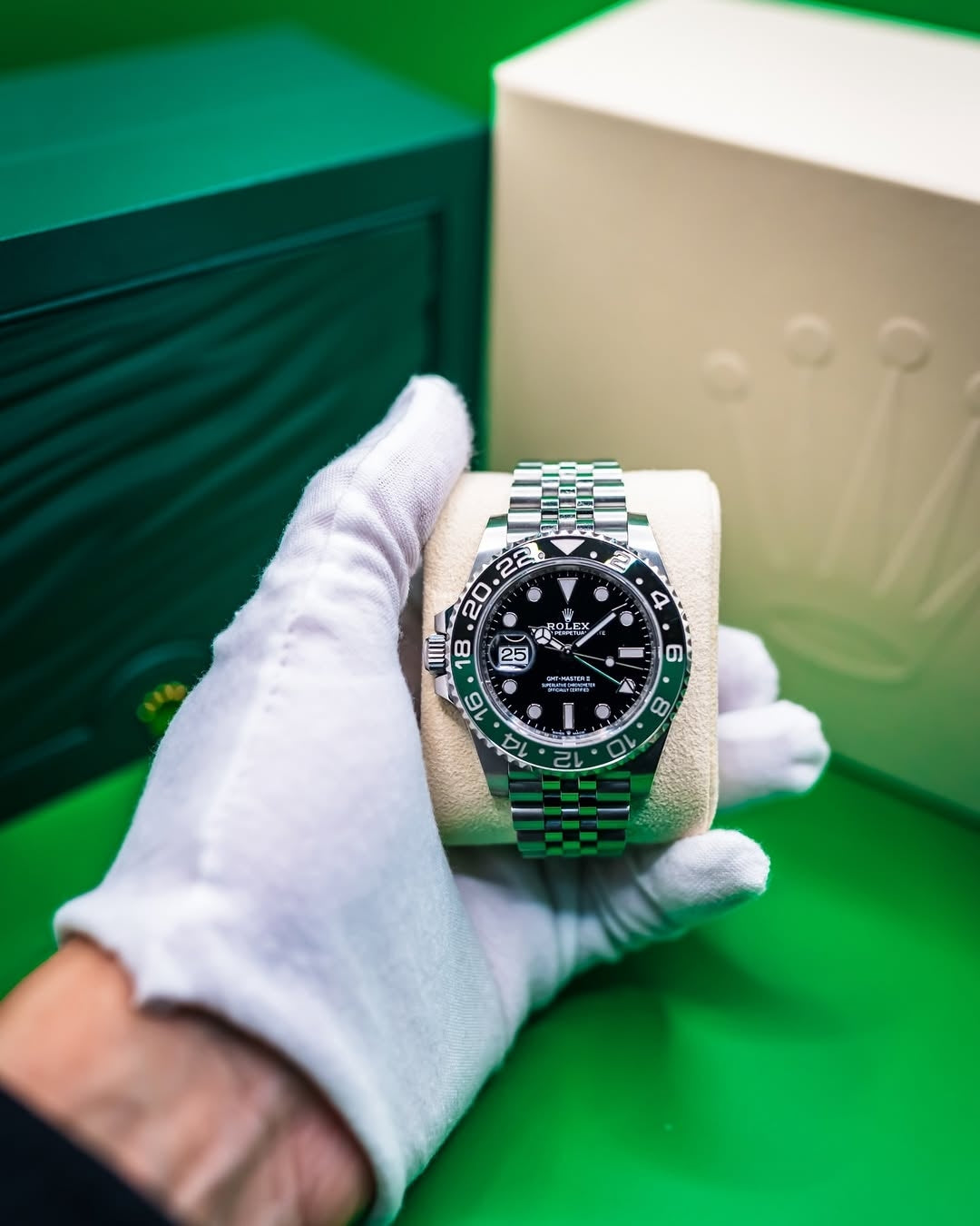 Rolex Sprite Gmt master stainless steel green dial metal belt