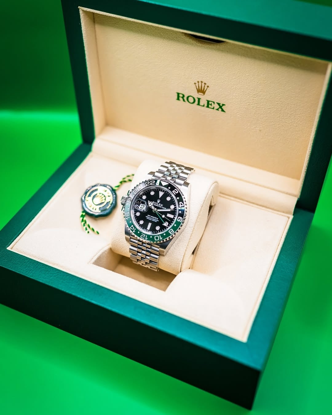Rolex Sprite Gmt master stainless steel green dial metal belt