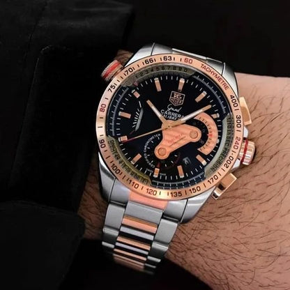 Tagheuer calibre 36 black metal belt