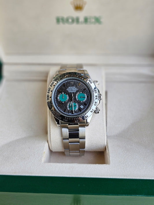Rolex Daytona Silver Engraved Watch