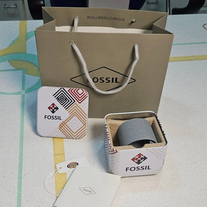 Fossil Grant Leather Belt Black Silver Watch