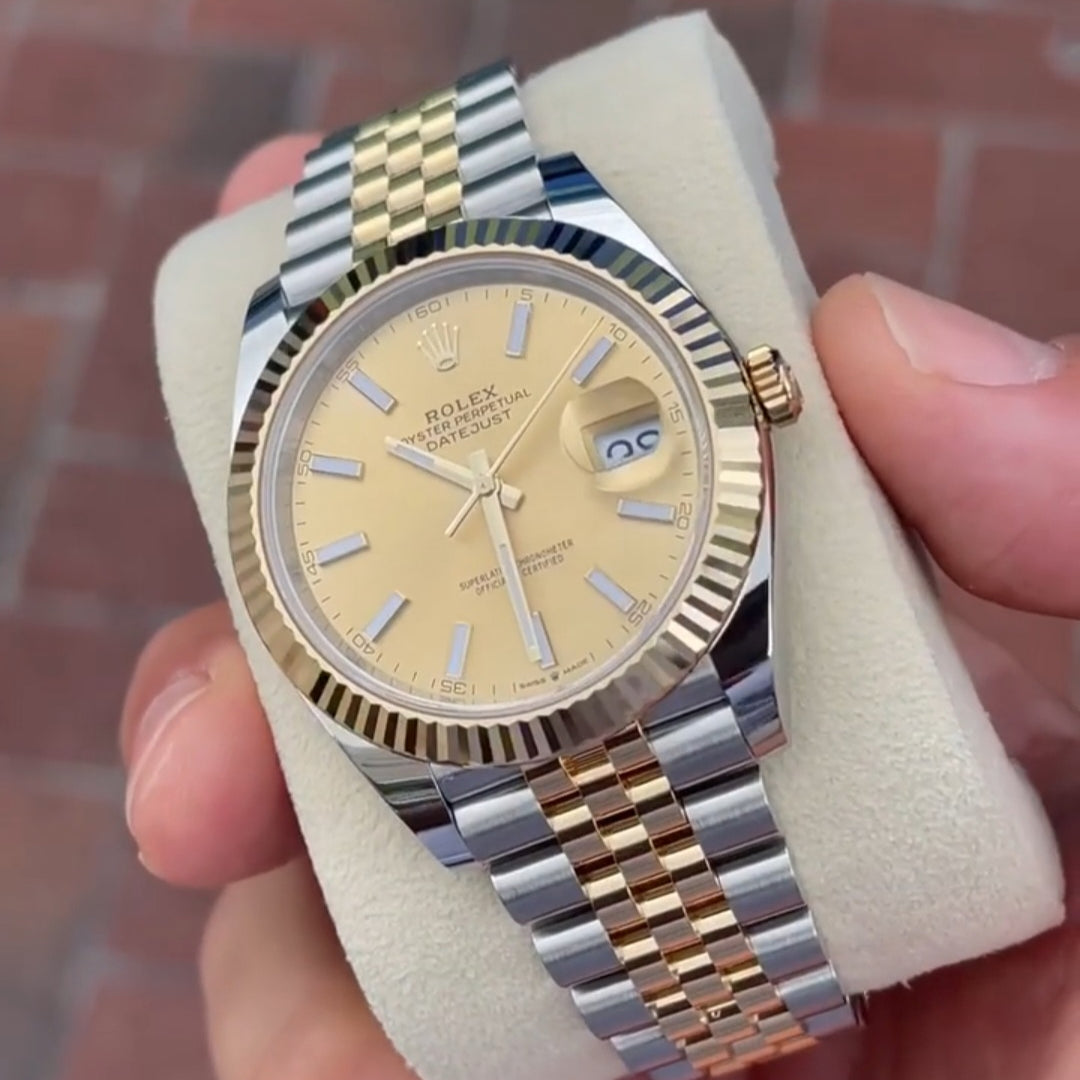 Rolex Datejust Gold Silver Gold Dial Metal Watch – thewatchtime.shop