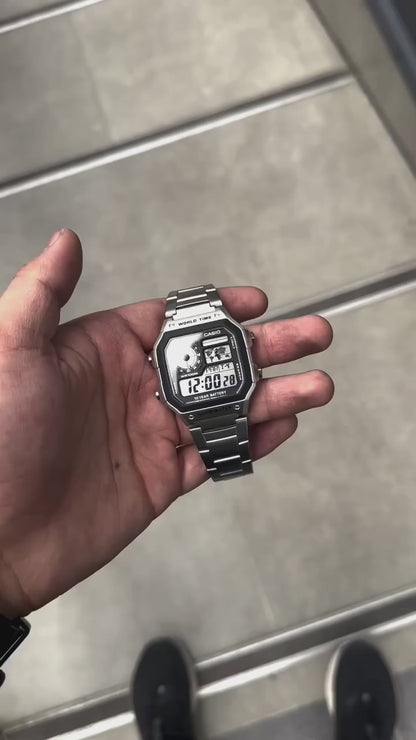 Casio vintage Digital stainless steel strap watch