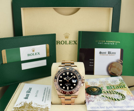 Rolex Gmt Master Rosegold Gold Black Metal Virat Watch