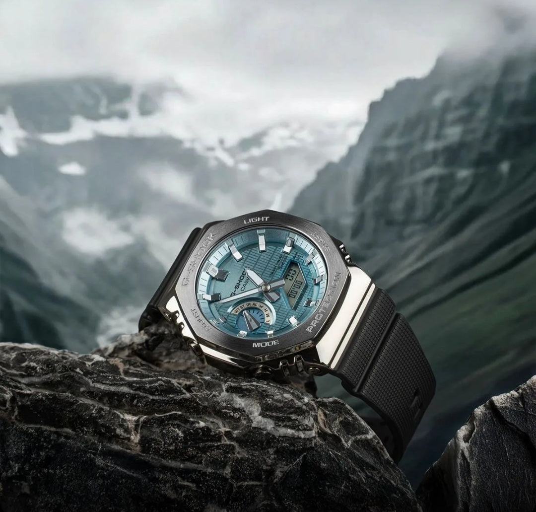 G SHOCK GMB 2100 SILVER TIFFANY BLUE DIAL WATCH