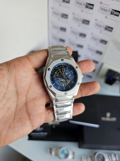 Hublot Stainless steel Diamond cut skeleton watch