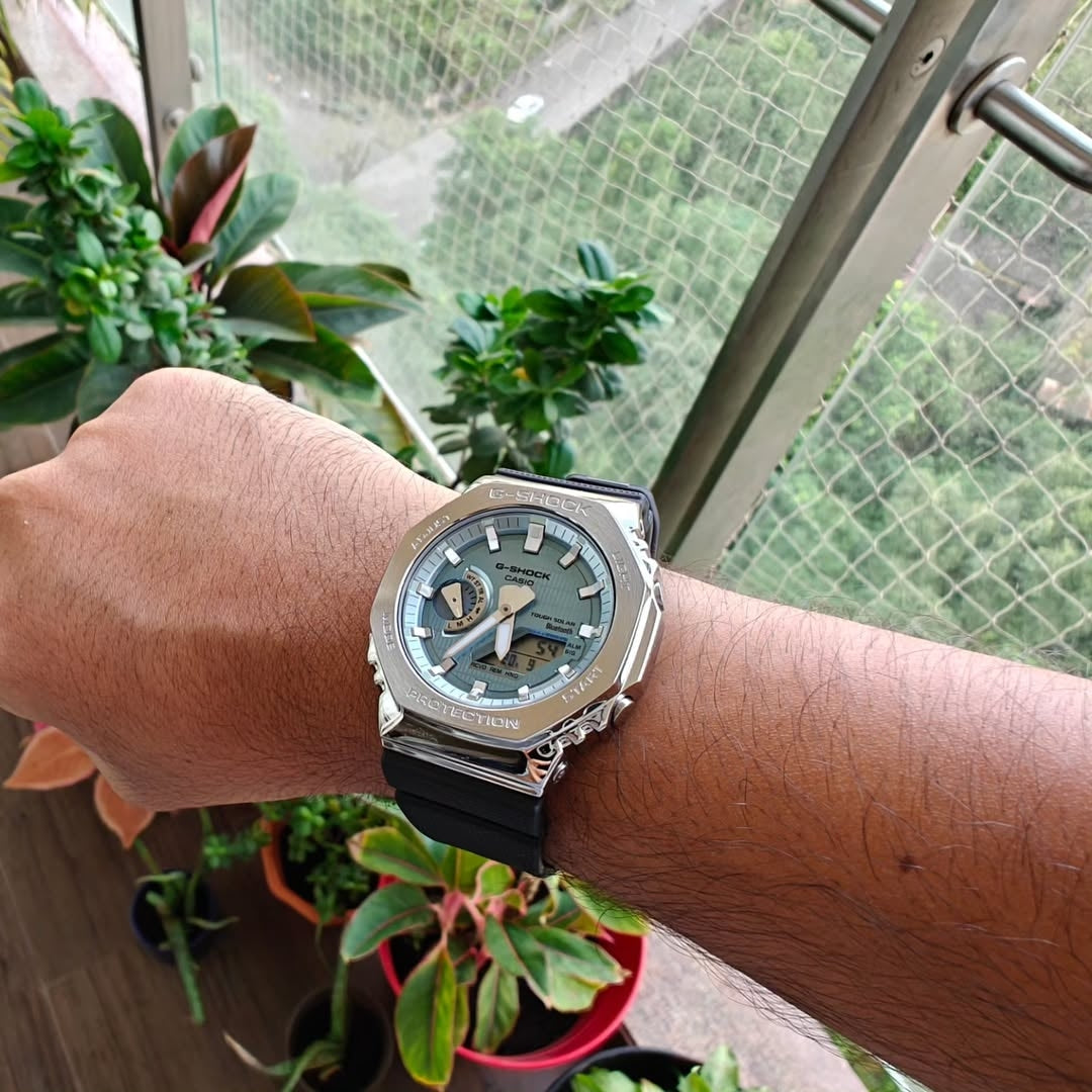 G SHOCK GMB 2100 SILVER TIFFANY BLUE DIAL WATCH