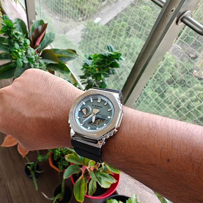 G SHOCK GMB 2100 SILVER TIFFANY BLUE DIAL WATCH