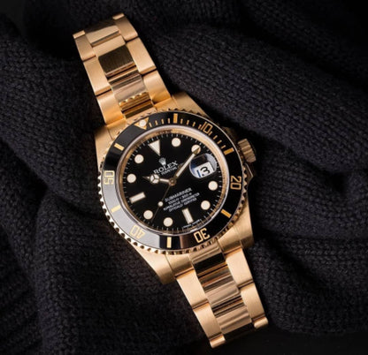 Rolex Submariner Gold black dial stainless steel Watch