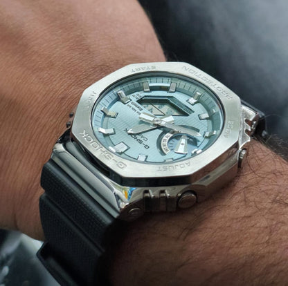 G SHOCK GMB 2100 SILVER TIFFANY BLUE DIAL WATCH