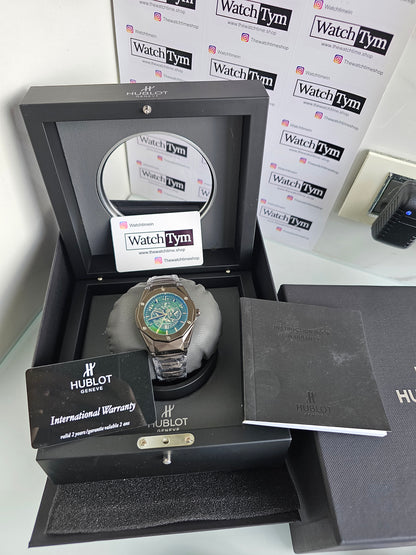 Hublot Stainless steel Diamond cut skeleton watch