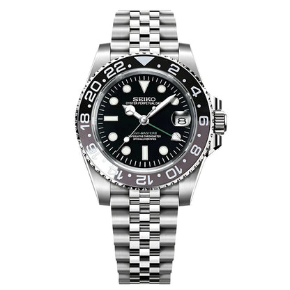 Seiko GMT master 2 stainless steel watch