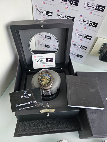 Hublot Stainless steel Diamond cut skeleton watch