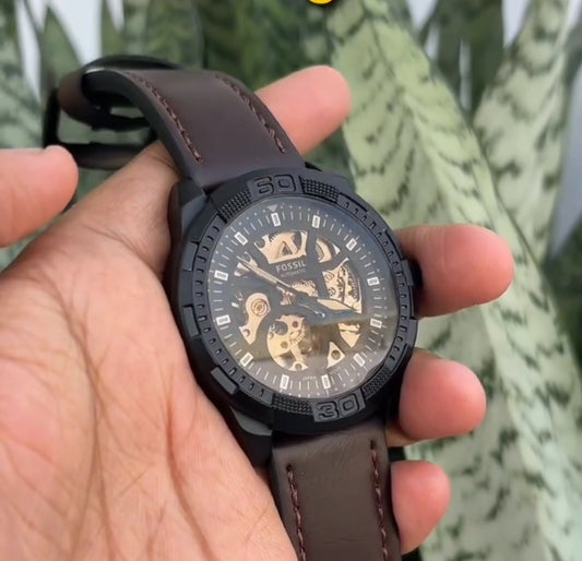 Fossil Bronson Brown Leather Automatic watch