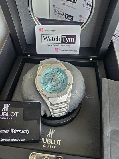 Hublot Stainless steel Diamond cut skeleton watch