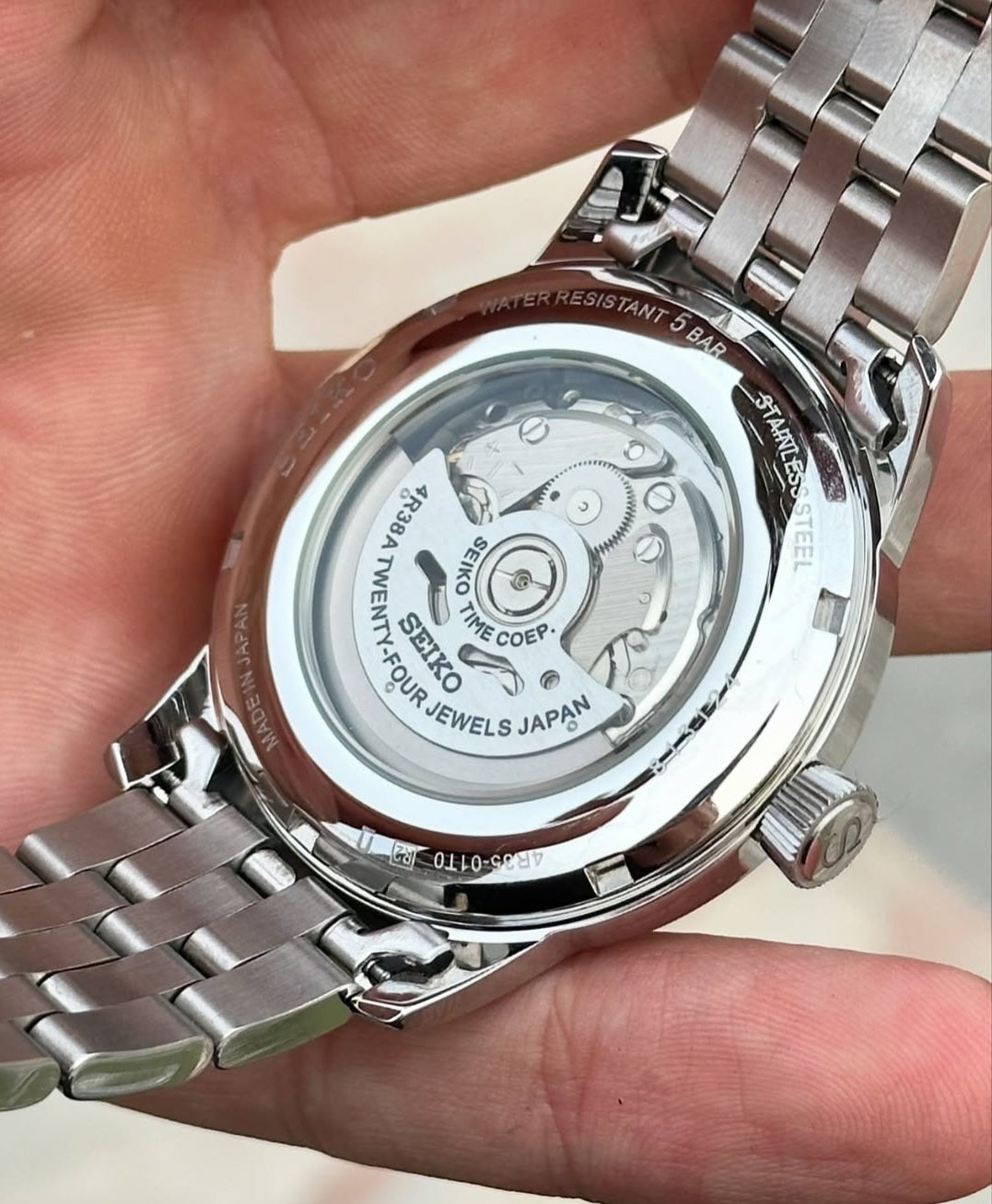 Seiko Presage Stainless steel Green Dial open heart watch