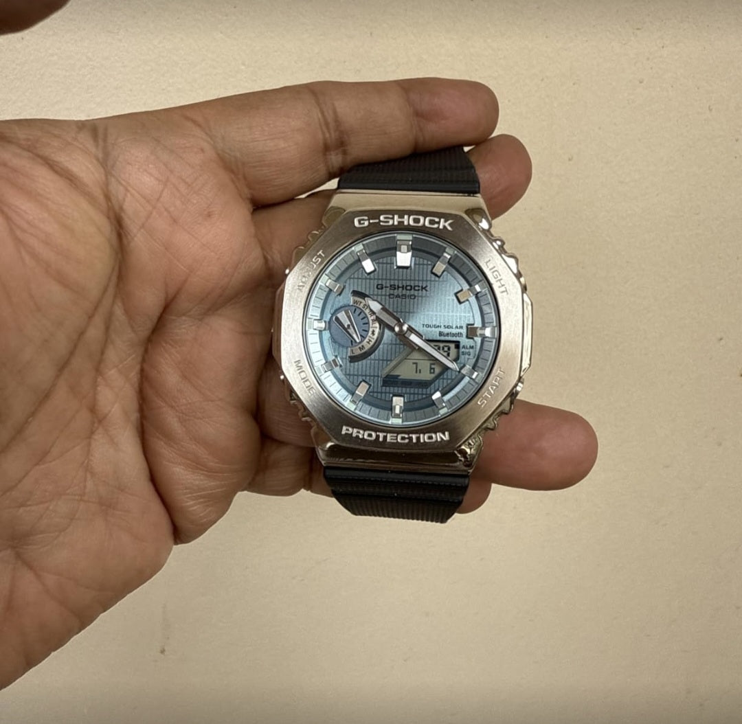 G SHOCK GMB 2100 SILVER TIFFANY BLUE DIAL WATCH