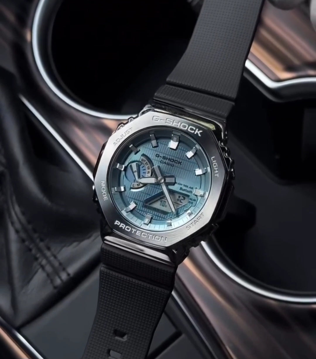 G SHOCK GMB 2100 SILVER TIFFANY BLUE DIAL WATCH