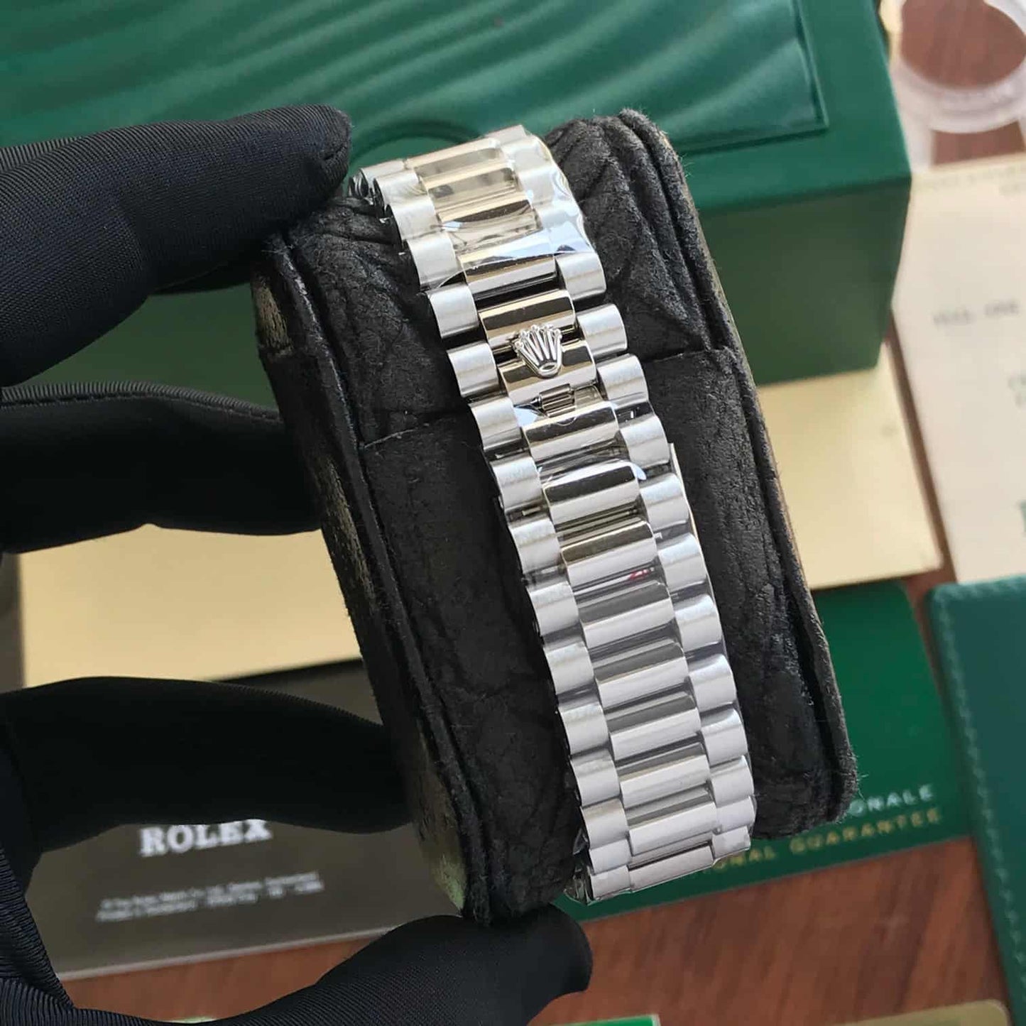 Rolex Day Date silver With Blue Dial Stainless Steel Watch