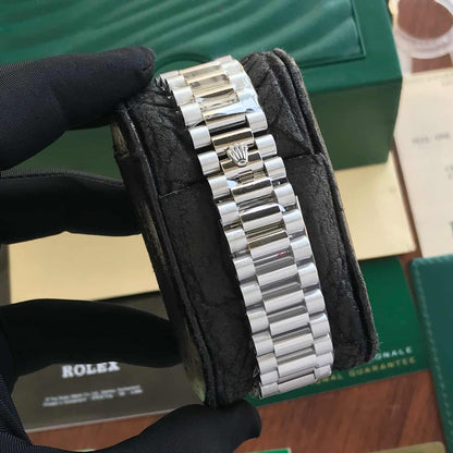 Rolex Day Date silver With Blue Dial Stainless Steel Watch